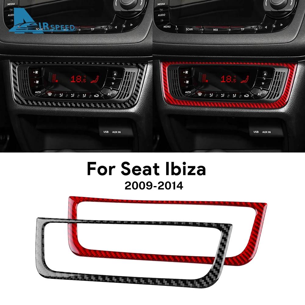 Pentru Seat Ibiza 6j 2009 2010 2011 2012 2013 2014 Autocolant Real din Fibră de Carbon Moale Panou de Bord AC Control Central Mașină Trim
