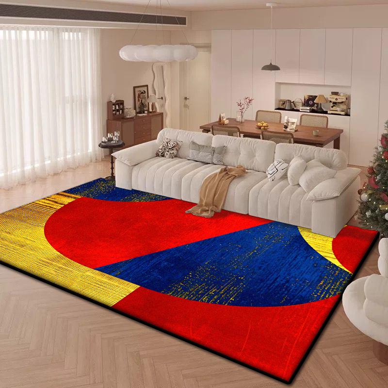 Nordic Geometric Abstract Carpet Living Room Light Luxury Decoration Home Large Area Rugs Bedroom Easy Clean Plush Floor Mats