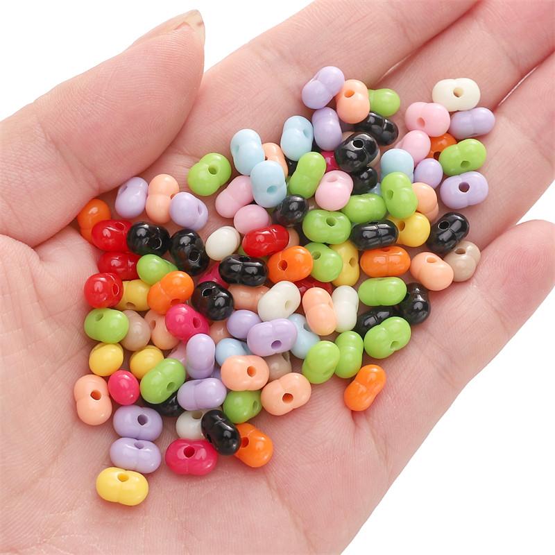 [8X5mm] Solid Color Peanut Beads Acrylic Peanut Beans DIY Bracelet Necklace Handmade Nut Accessories 50pcs/pack