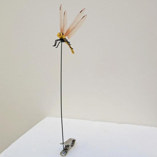 Dragonfly Clip with Pole Garden Decor Dragonfly Hat Clip 3D Artificial Dragonfly Rod Clip for Men And Women Hat Outdoor Plants