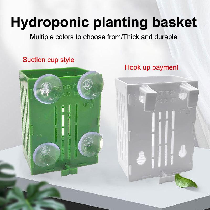Hengende sugekoppkrok Akvariumplanteholder Plast Akvarieplantekar Plantekar Kurver Aquatic Pot Box Aquascape Dekorasjon