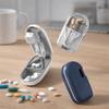 Plastic 2 in 1 Pill Cutter Sealed Pill Storage Box Practical Drug Tablet Organizer  For Home Use