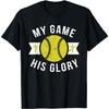 Christian Softball Graphic Tee Religious Faith Cross Print Men's Casual T-Shirt