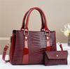 Women's bag large capacity 2026 new women's bag crocodile pattern large capacity simple casual two-piece women's bag