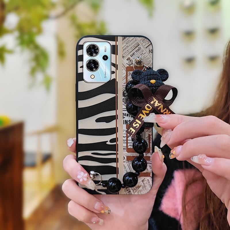 Soft Case Bear Bracelet Phone Case For ZTE Blade V40 Pro Anti-knock Silicone Dirt-resistant Back Cover Simplicity Cute