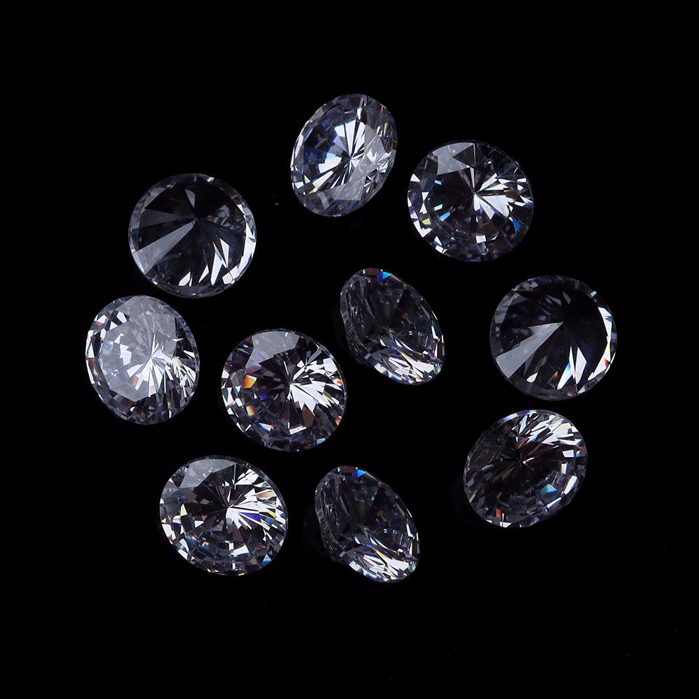 

10-20pcs/lot 4-8mm Round Zirconia Beads Colorful Brilliant Cut Cubic Zirconia Stone Synthetic Gems Beads For Jewelry Making 4mm 20pcs прозорий