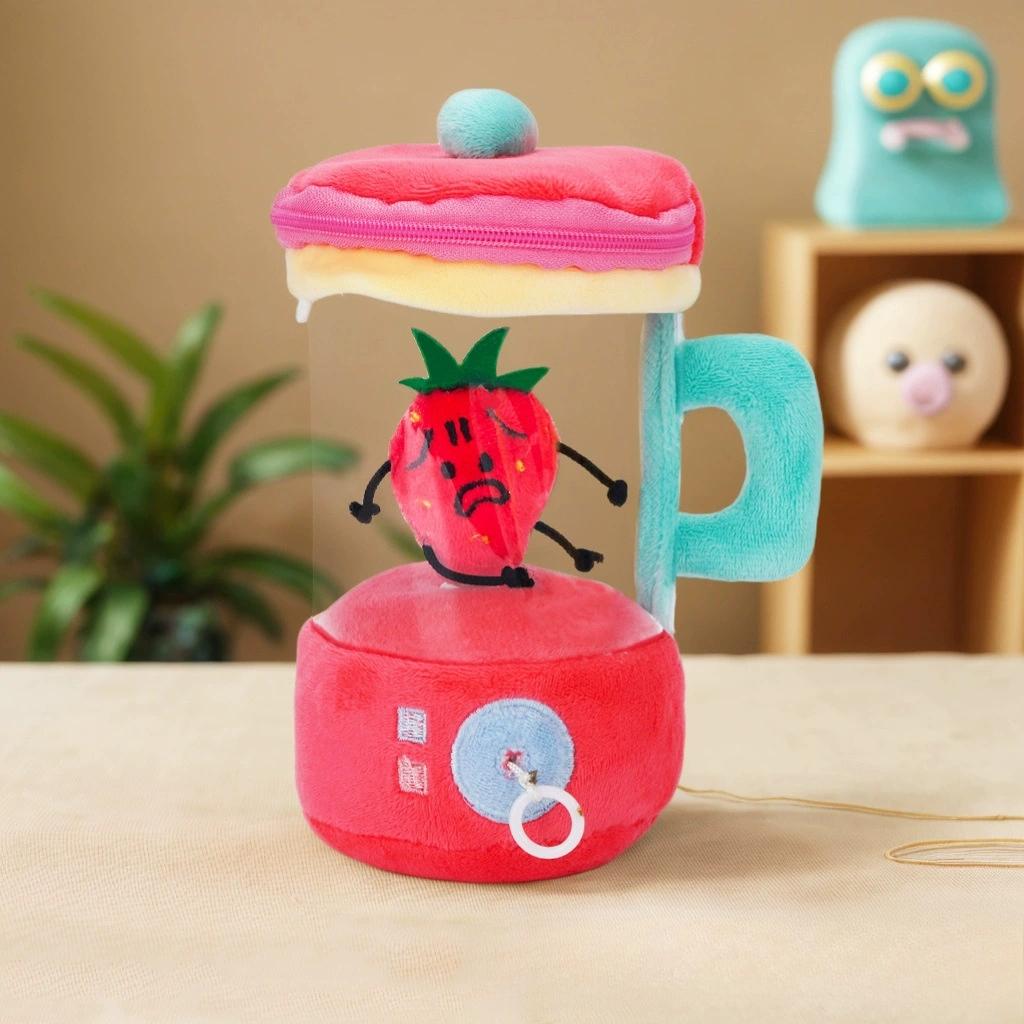 Orange Juicer Plush Toy Funny Drawstring Rotating Carrot Watermelon Banana Lemon Avocado Strawberry Pull Cartoon Stuffed Doll Creative Kid Party Gift