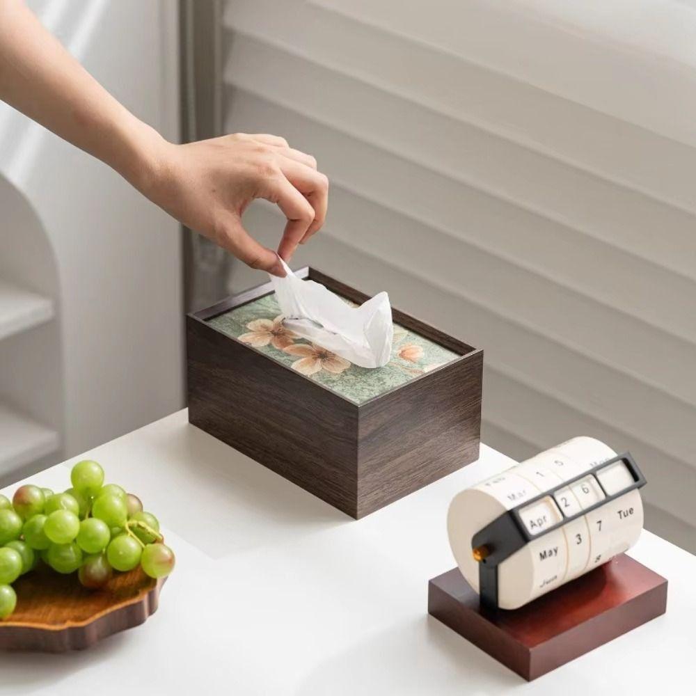 Minimalist Wood Napkin Box Elegant High-end Quality Tissue Box Decorative Creative Paper Box Hotel Use