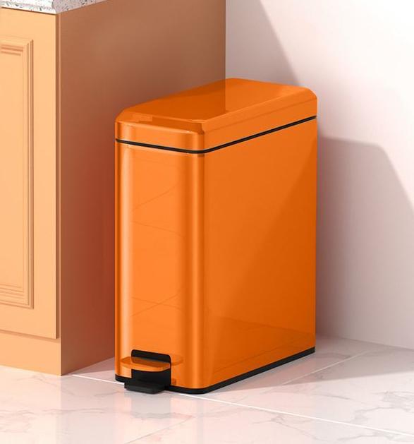 Mülleimer mit Deckel für Füße, Haushalt, Wohnzimmer, Küche, Fußbetätigung, Toilette, Luxus, Genäht, Edelstahl, Großes Fassungsvermögen