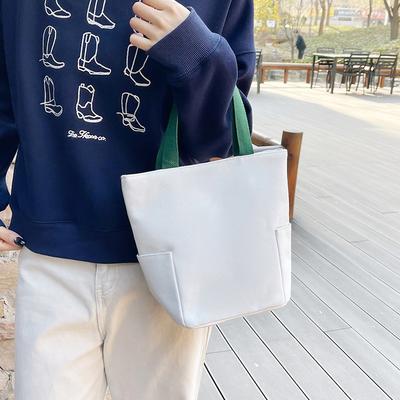Handbag Bucket Canvas Bag New Fashion Bento Small Square Bag Blank Solid Color Cloth Bag