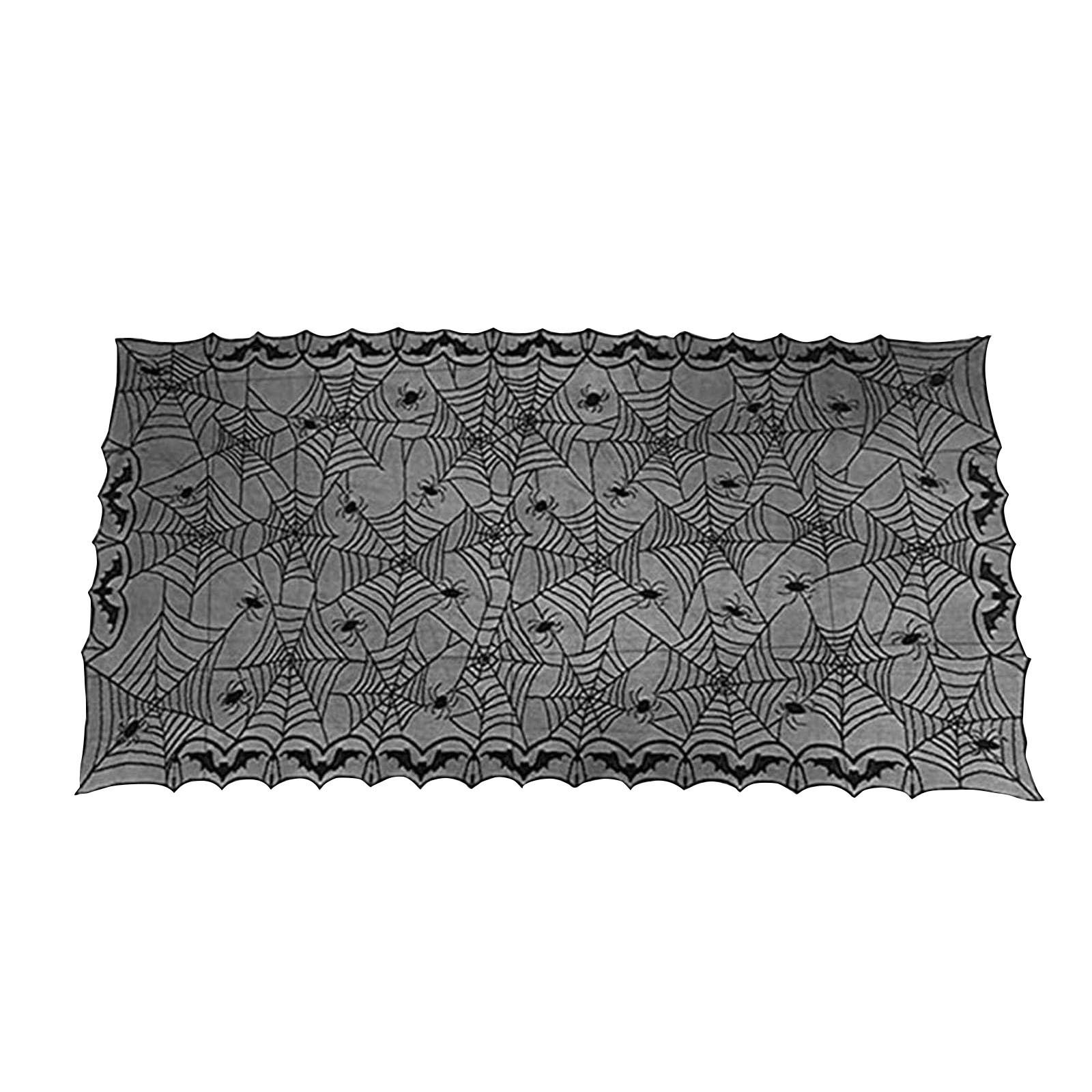 

Halloween Tablecloth Bat Lace Spider Web Table Cover Decorative Tablecloth for Party 122x244cm Suitable for Indoor Outdoor Use One Size чёрный