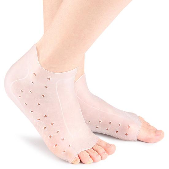 1 Pair Heel Protector Cover Plantar Fasciitis Blister Cracked Heels Spurs Pain Relief Non-slip Breathable Men Women Heel Guard Sleeve