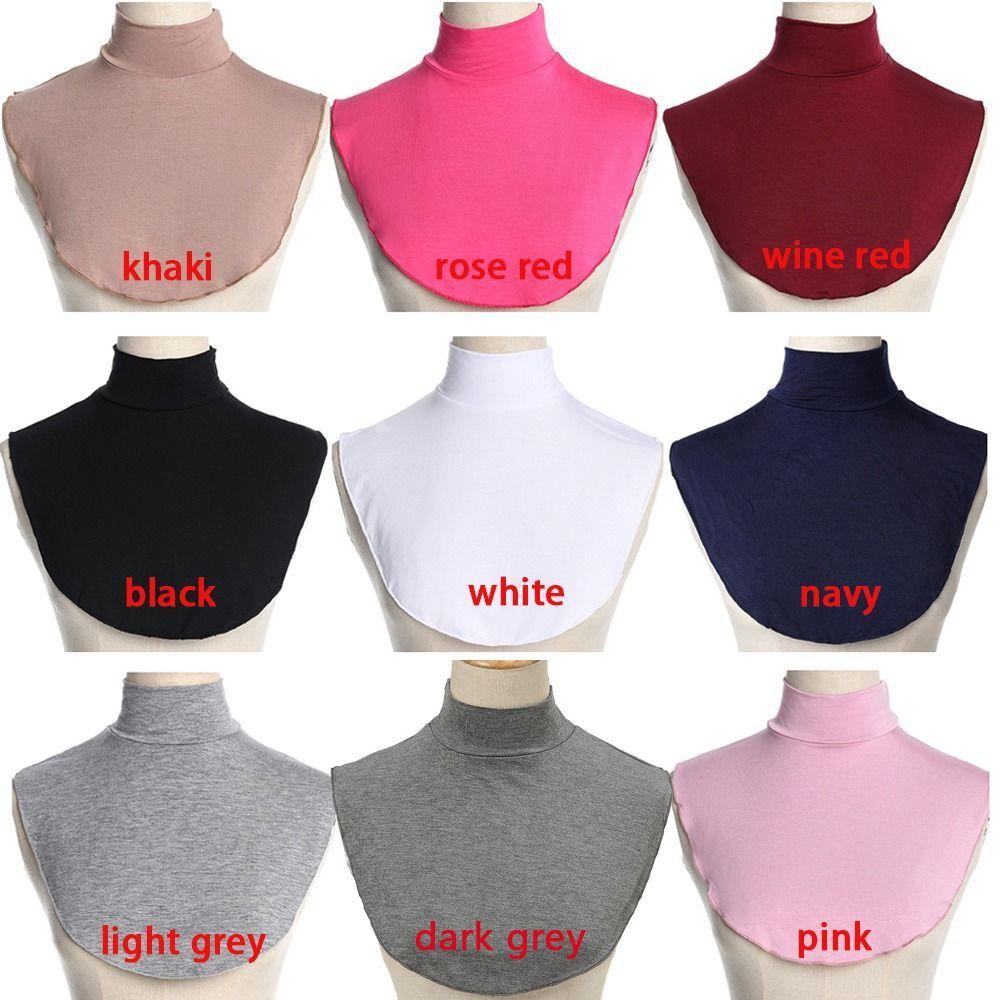 Fashion Modal High Neck Cover Turtleneck Fake Collar Ramadan Hijab Cover High Collars