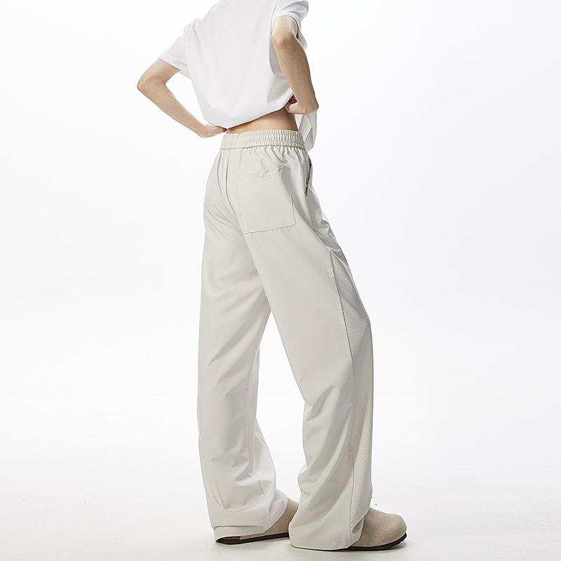 Laser Mesh Breathable Shock Pants Men's Summer Light and Thin American Functional Quick-drying Loose Straight Wide-leg Trousers
