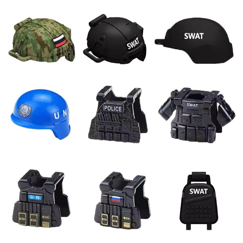 Military MOC Soldier Figure MOC Building Blocks Special Forces Accessory Alpha Helmet Vest Backpack Belt Kit Mini Toy Gifts K127