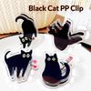 7Pcs Cute Cartoon Cat Pp Clip Acrylic Double-Sided High-Definition Pattern Paper Clip Stationery Supplies