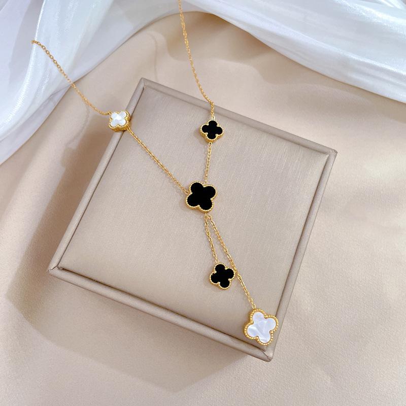Popular Element Personality Minimalist Wind Furnace Real Gold Necklace Female Collarbone Chain