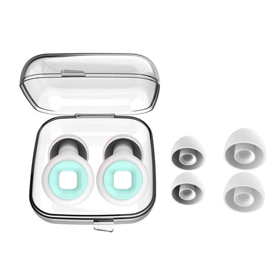 1 Set Silicone Noise Reduction Earplugs with Ear Tips Washable Waterproof Soft