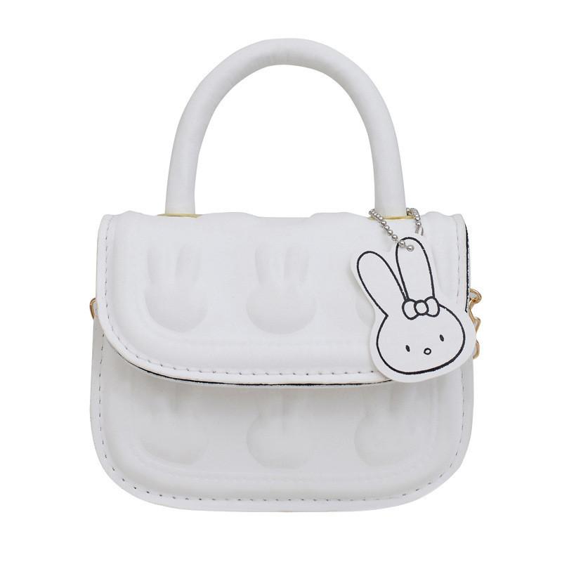 

Adorable Bunny Girls Shoulder Crossbody Bag Fashionable Mini Accessory Handbag Cute Cartoon Design білий