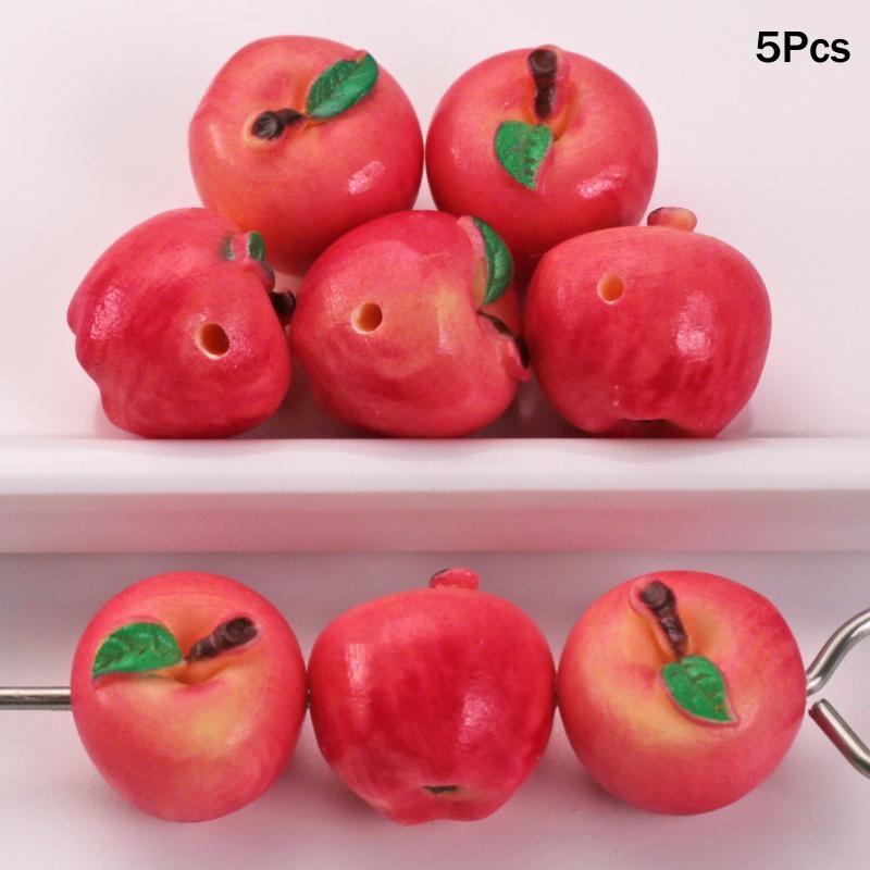3D Simulated Fruit Resin Pendants 5Pcs Fun Fruit Charms for DIY Party Favors Earring Bracelet Jewelry Making Crafts