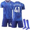נוער ילדים מבוגרים שם מותאם אישית ערכות כדורגל 25/26 צ'לסי בית #41 אסטבאו סט חולצת אימון ספורט עם גרביים