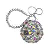 Korean Style Diamond Round Mirror Keychain: Folding Glass Charm for Bags & Cars