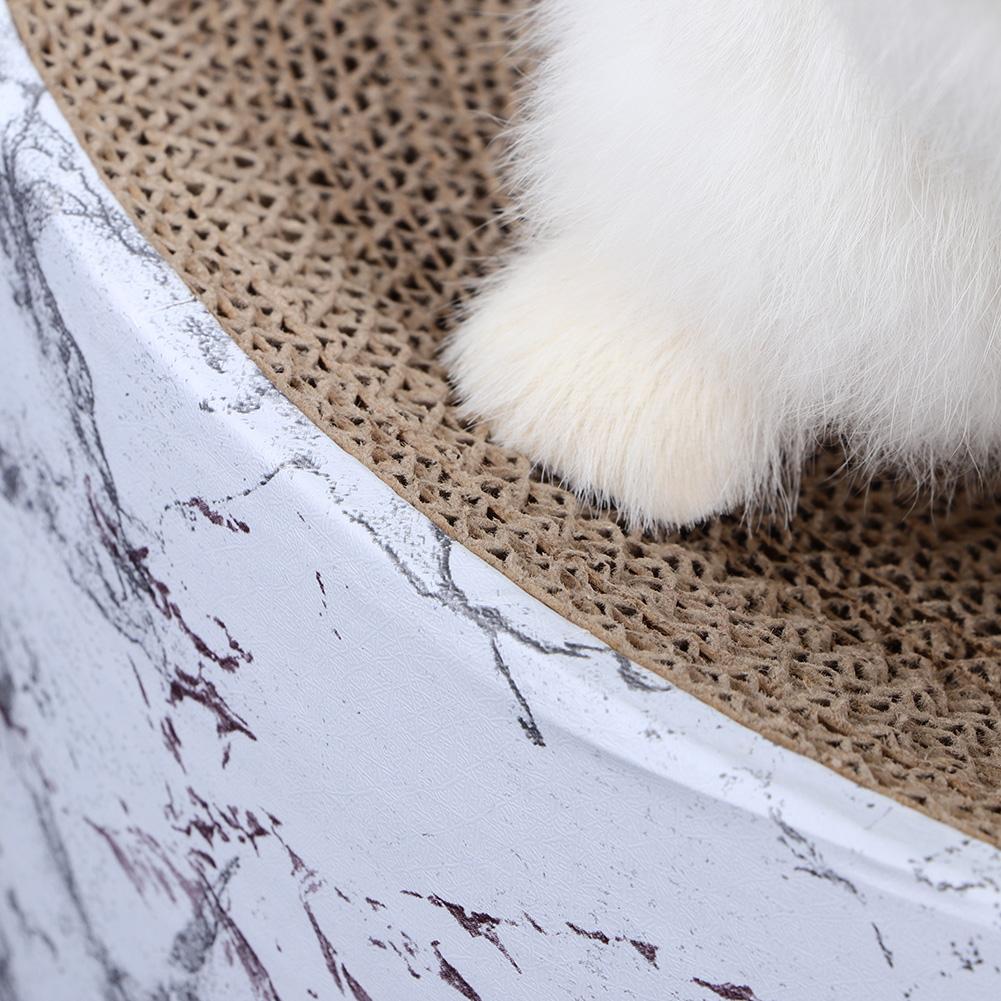 Pet Round Scratcher Bowl Corrugated Paper Cat Sleeping Nest Toys Marble Type