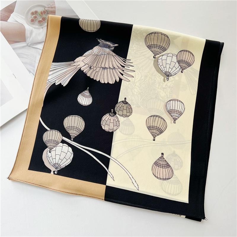 Double-side 100% Real Silk Scarf for Women Spring and Summer Mulberry Silk Ribbon Scarf All-match Small Long Neckerchief Shawl