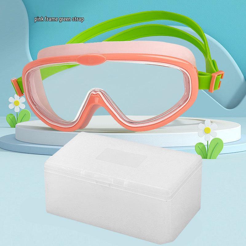 Детские HD Водонепроницаемые Антизапотевающие Очки для плавания с большой оправой