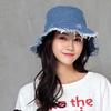 Lightweight Shabby Fisherman Hat Sunshade Sun Protection Basin Cap Denim Bucket Hats  Camping