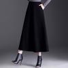 Trendy Women's Winter Woolen A-Line Half-Skirt: Mid-Length Flare Design