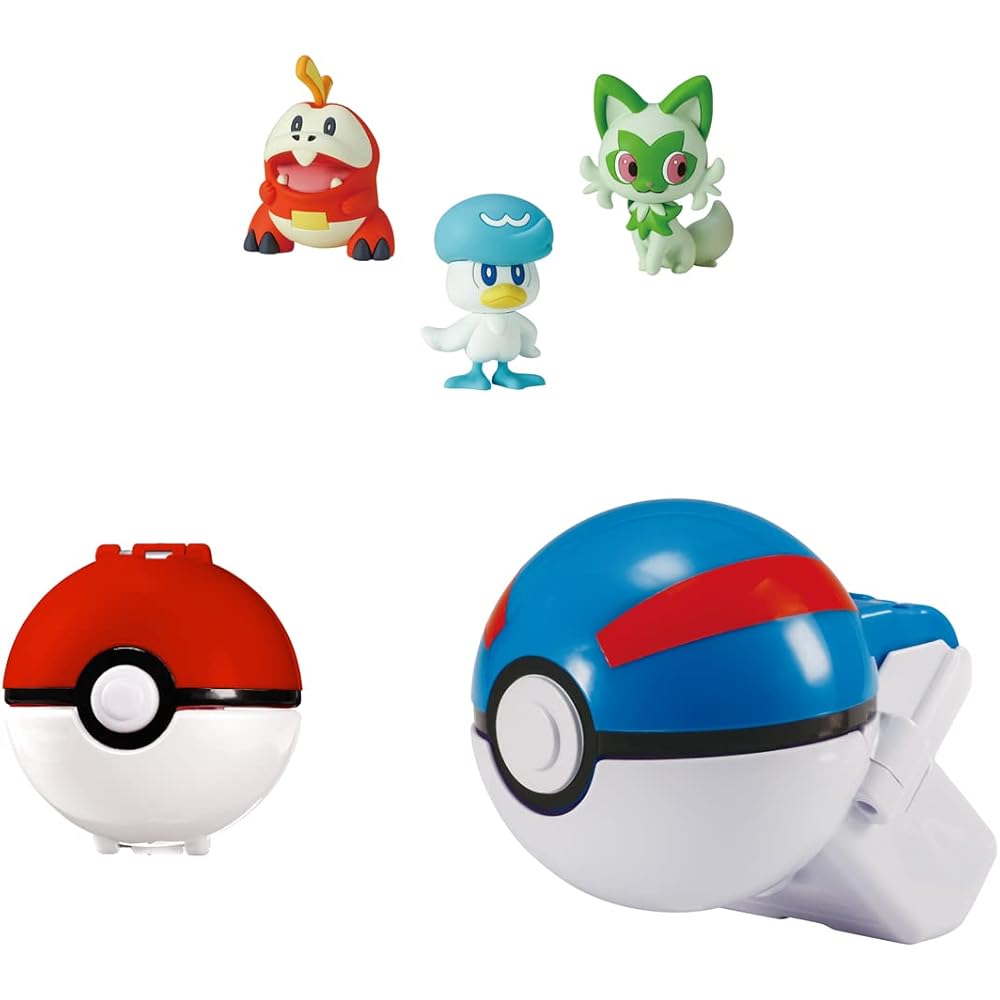 Pokmon Moncolle Poketoruze & Pokedelze 3-Piece Set Super Ball & Monster Ball Collectible Figures