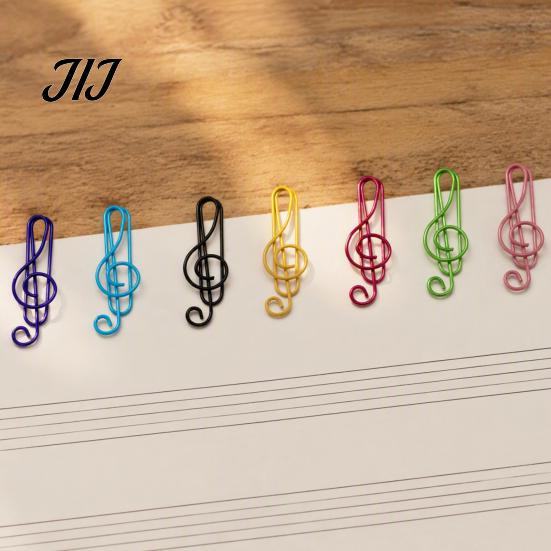 Music Lover Stationery Musical Note Paper Clips, Colorful Metal Treble Clef Decorative Bookmarks Fasteners, Creative for Office Documents School Notes