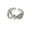 Su Chuang S925 Sterling Silver Interlocking Adjustable Ring for Women - Minimalist Niche Design