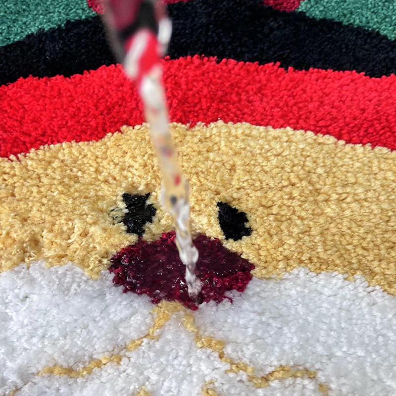 Christmas Living Room Decoration Rug Christmas Tree Elk Snowman Round Rugs Bedroom Household Floor Mats Washable Leisure Carpet