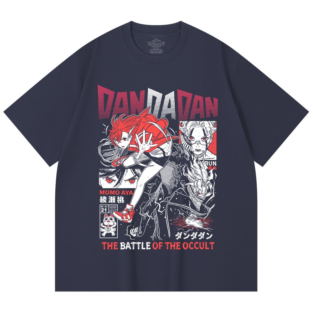 230 Gsm 100% Cotton DanDaDan V4 Occult Battle Print Unisex Heavy Cotton T Shirt