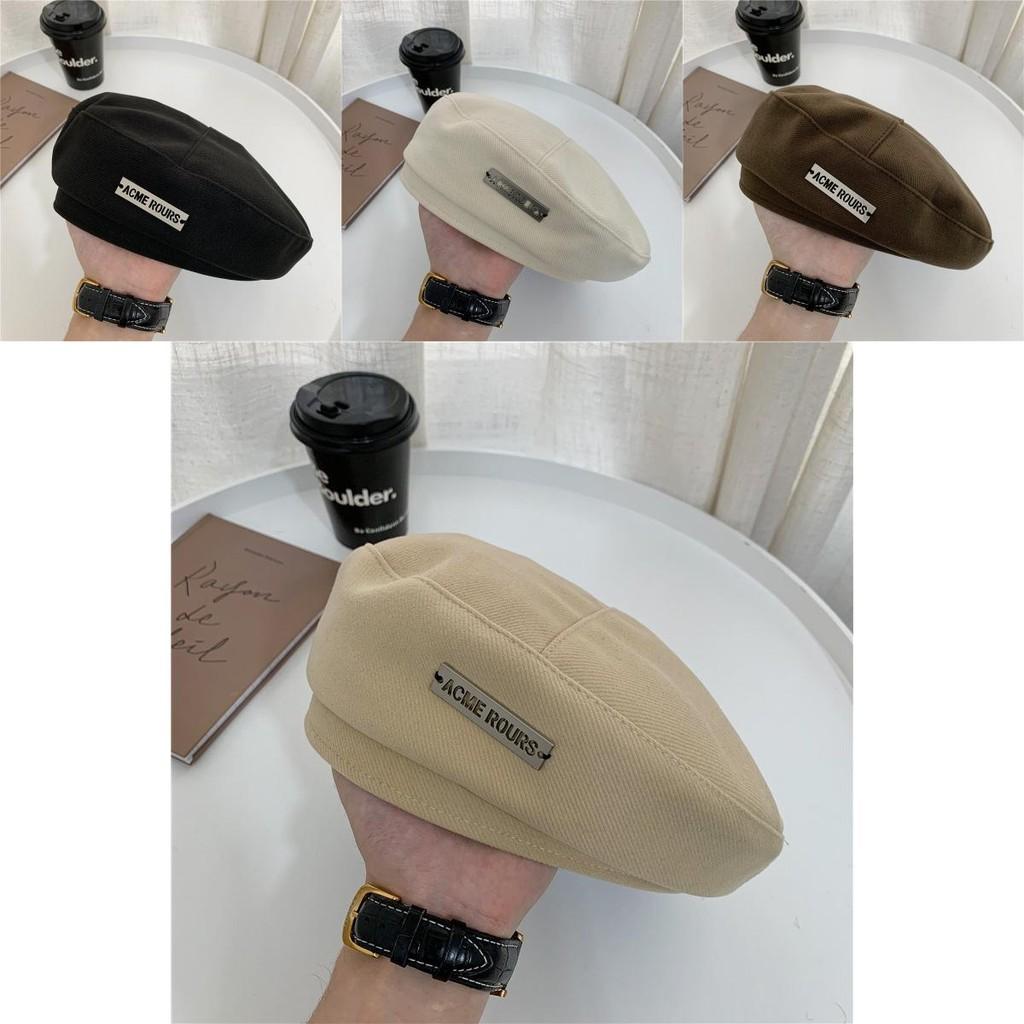 Stylish Woolen Beret Hat For Women Trendy Autumn Winter Artist Cap With English Letter Details