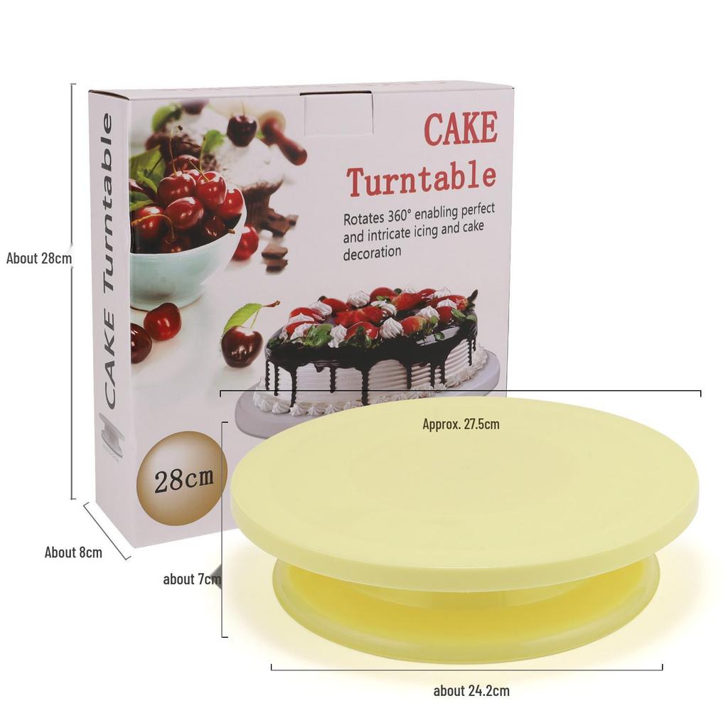 Rotating Cake Decorating Stand - Lightweight & Stable Plastic Turntable