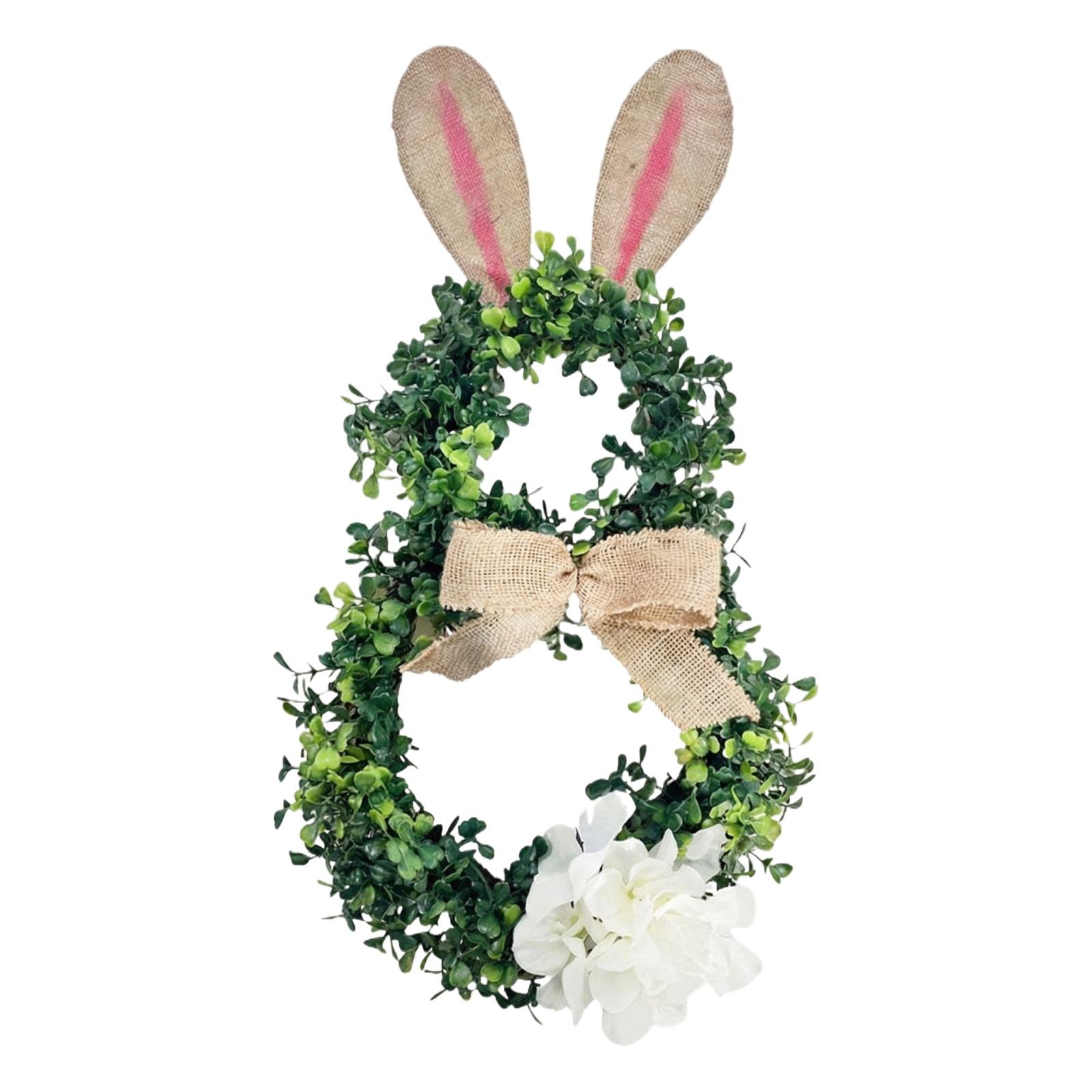 

Пасхальный венок Декор двери Подвесной цветочный круг, Плюшевые шарики Для украшения дома, улицы, крыльца One Size