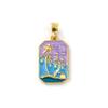 2Pcs Brass Pendants 18K Gold Plated Enamel Octagon Pearlescent Sun Coconut Tree Conch Tulip Pendants Necklace DIY 3cm X 1.4cm