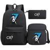 Football Star Cr7 3Pcs Boy Girl Back To School Book Bags, Student Shoulder Bag Pencil Case Backpack, Teenagers Mochila Men Women