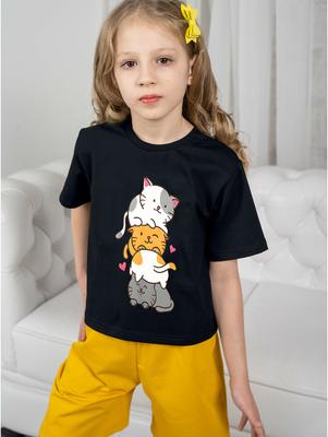 Girl Summer Kids T-shirts 10 Year Old Girl Cute Cats Clothes for Girls Child T-shirt Children Top Children's Clothing Teen