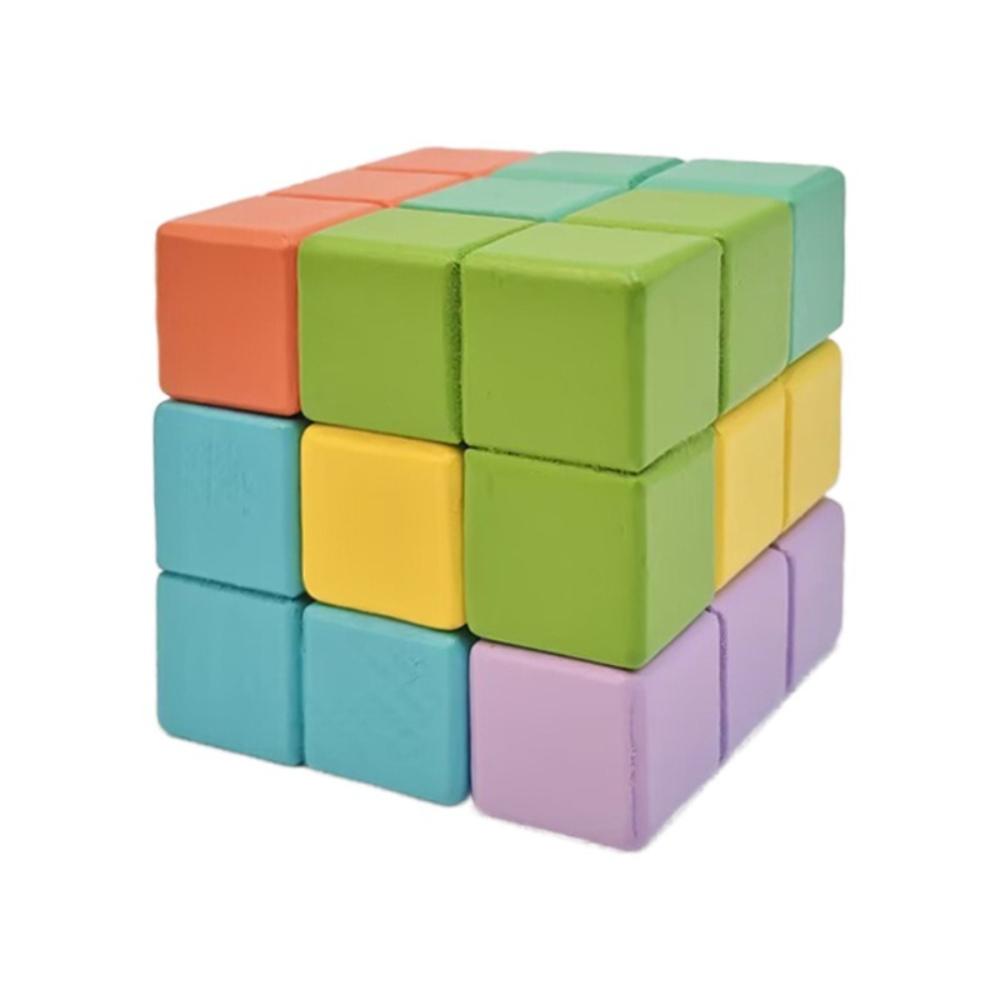 Wooden Luban Lock Kong Ming Lock for Kids Adults Beech Soma Cube 7 Pieces Boxed 3D Puzzle Brain Teaser Intelligence Toy MX9521