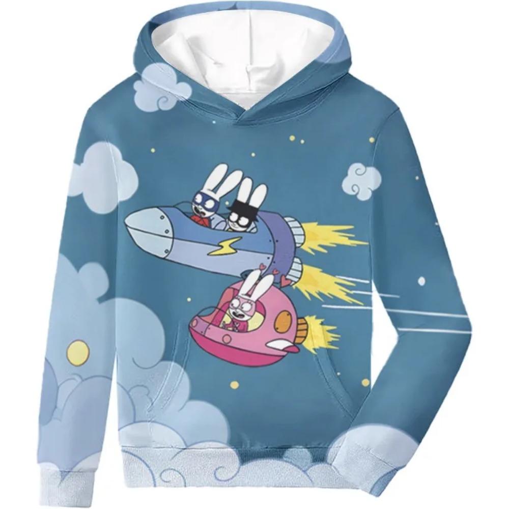 Simon Super Rabbit Children's 3D Print Hoodies Anime New Boys girls 3D TV Graphic Printing High Quality Comfortable 3D Printed Anime Sweatshirts