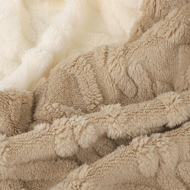 Verdickter Jacquard-Flanellstoff Weich Warm Beidseitiger Lammveloursstoff Für DIY Nähen Pyjamas Decken Kissen Textilien