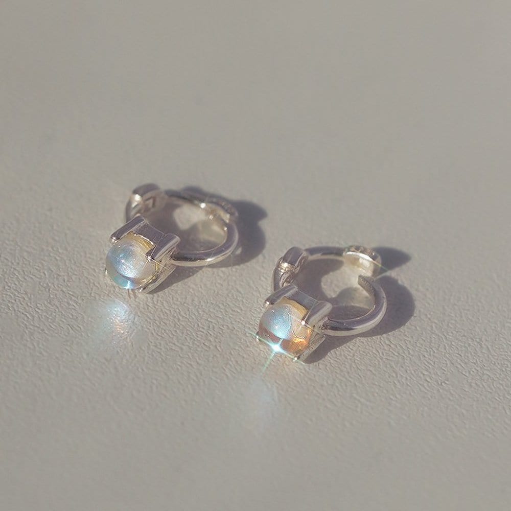 925 Silver Ellie Aurora One-Touch Ring Earrings W