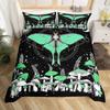 Butterfly And Death Moth Duvet Cover Queen Gothic Skull Flower Star Sky Moon Bedding Set Polyester Boho Exotic Black Quilt Cover