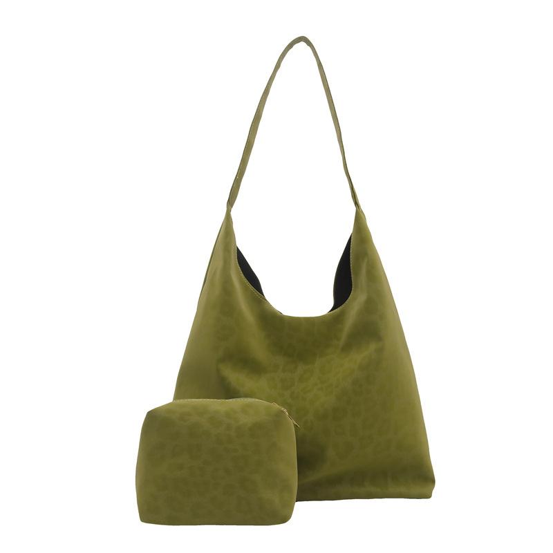 Retro leopard print bag women's winter new fashionable largecapacity shoulder underarm bag casual tote bag