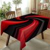 2D Flach 1 Stück Rot und Schwarz Kontrastierendes Wirbel Abstrakt Geometrisches Tischdecke, Modern Kunst Trendiges Design, Erhältlich in Mehreren Recheckigen Größen, Polyester