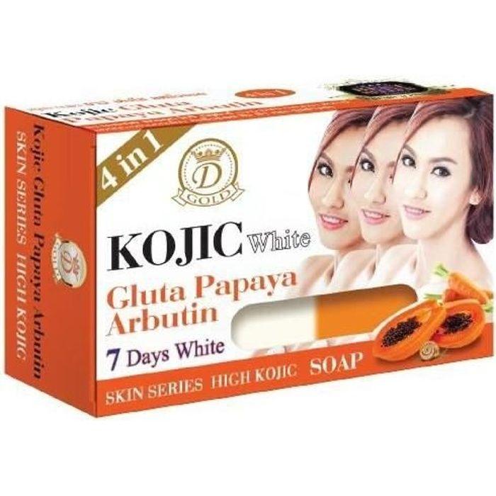 Savon - Kojic Gluta Papaya Arbutin D Gold - Éclaircissement uniforme - Soin de la peau - Mixte